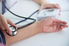 Detail image of blood pressure measurement of a patient. Photograph.